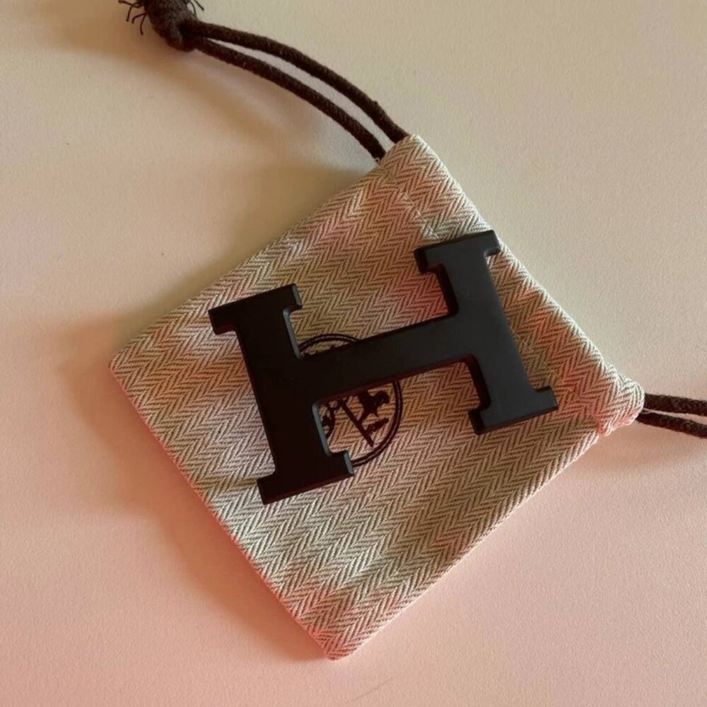 Hermes Black H Belt Buckle 32mm Classy Matte Finish Authentic Designer